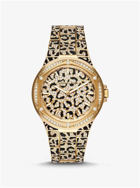 michael kors leopard watch|lennox animal pave watch.